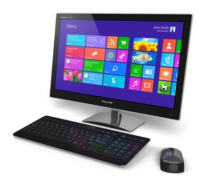 desktop computer with                         touchscreen interface